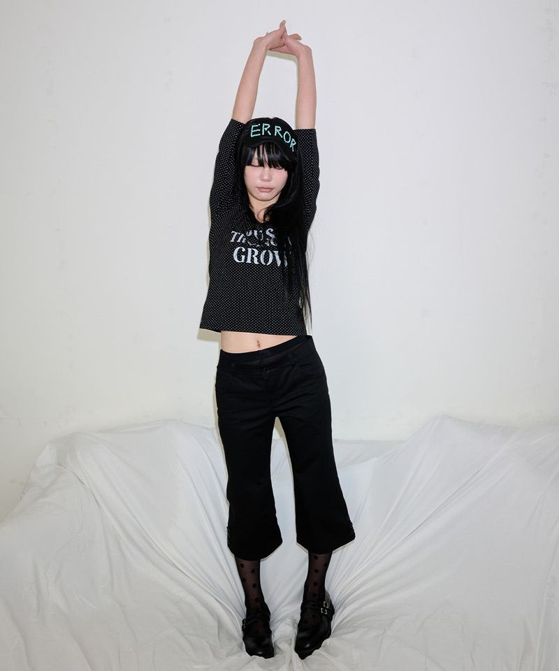 SNAP POINT CAPRI PANTS - BLACK