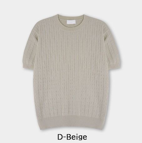 Roel Cable Round Short Sleeve Knit