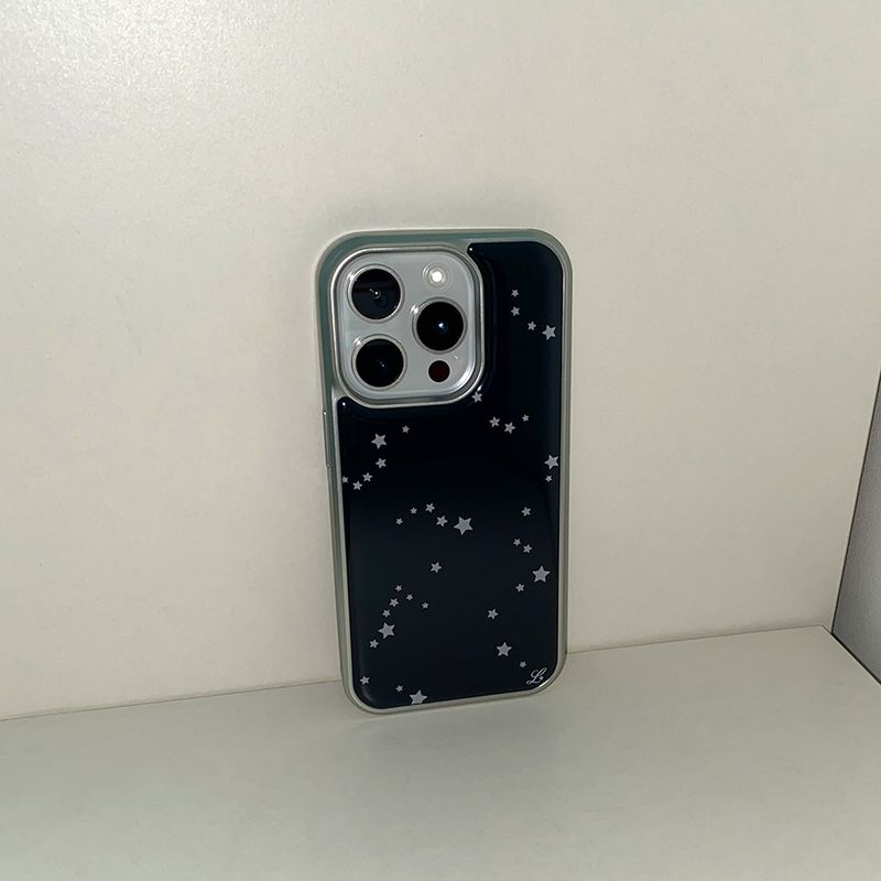 [MADE] SRARRY NIGHT PHONE CASE BLACK (epoxy silver bumper)