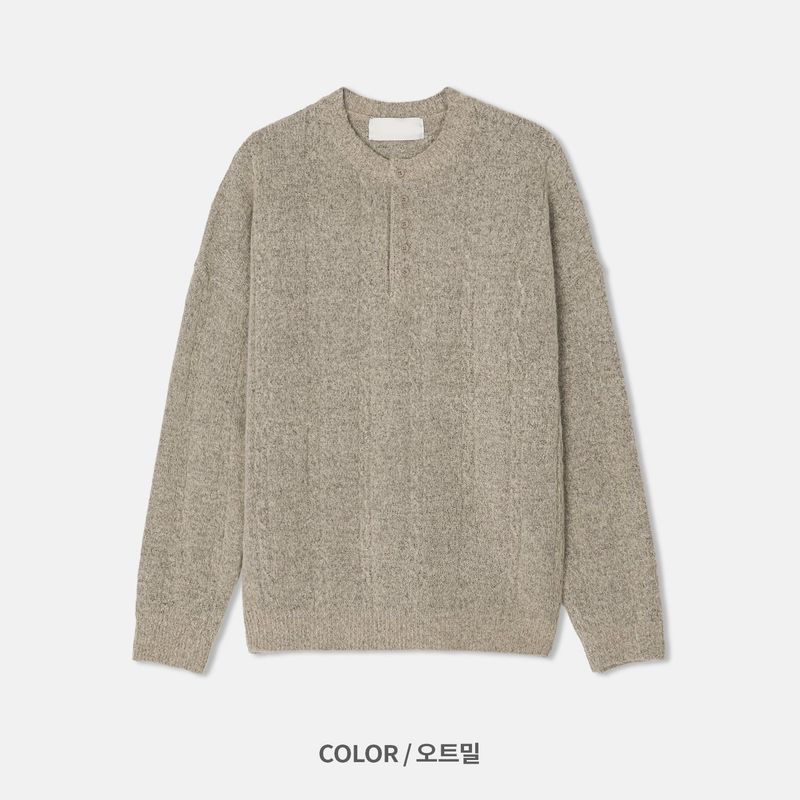 Fringe Henley Neck Knit Sweater (3 Colors)