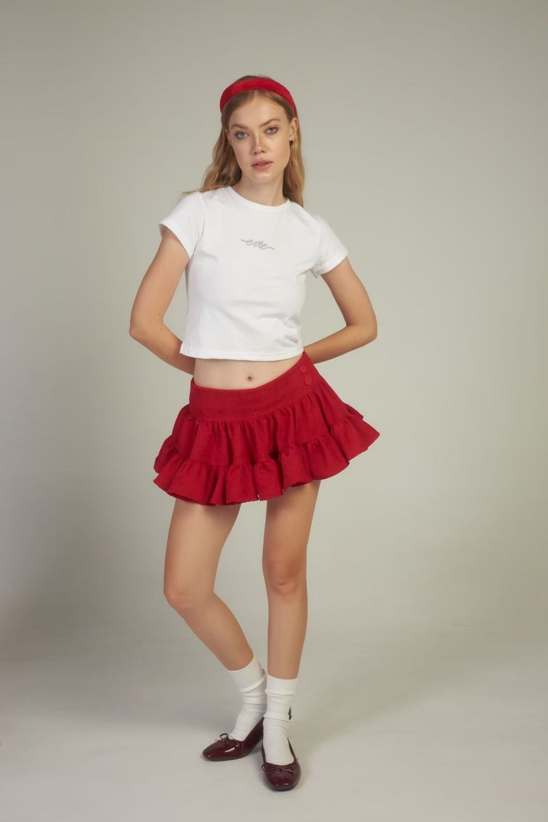 EVIE celyn DIVIDED SKIRT RED
