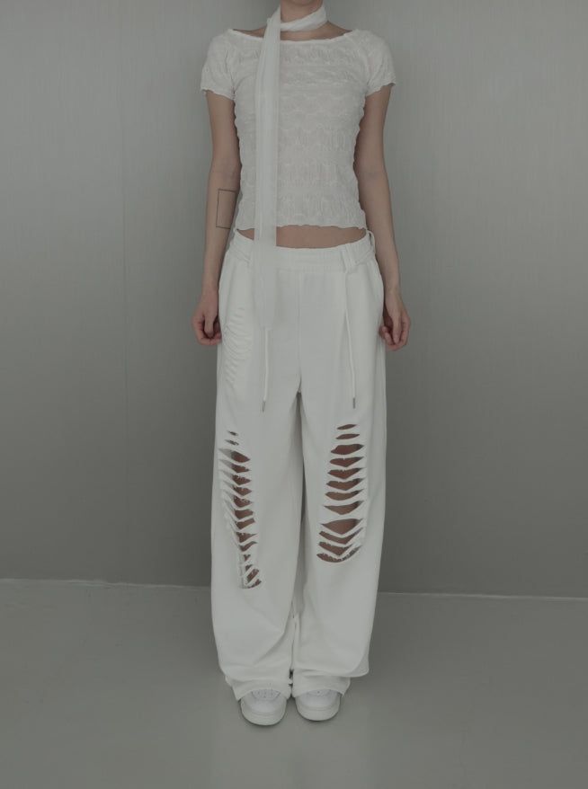 Ripple Wrinkle Boat Neck Tee