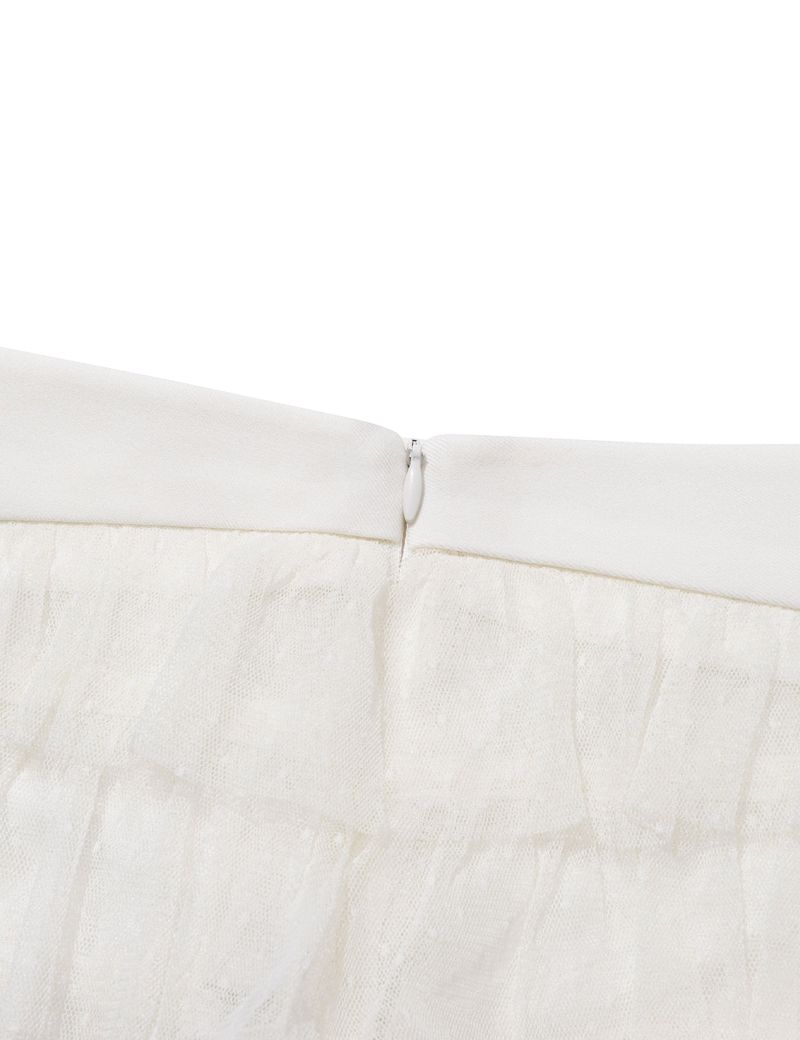 DOT MESH CANCAN SKIRT(IVORY)