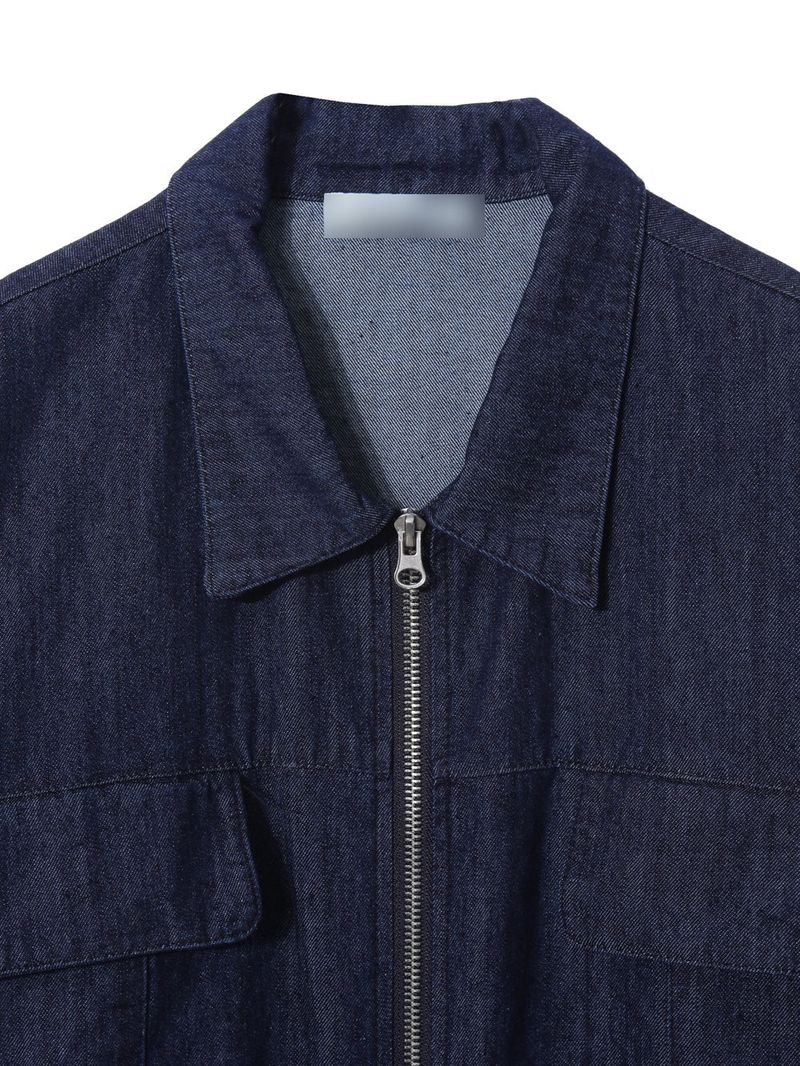 Two way denim short sleeve zip-up jacket 2C