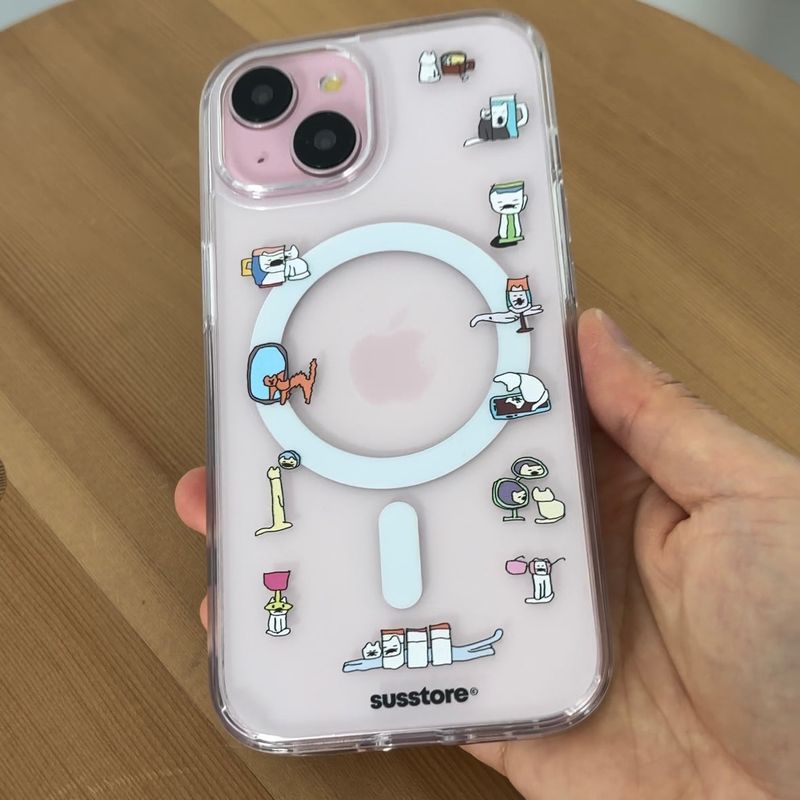 [MagSafe phone case] Color distorted cat phone case