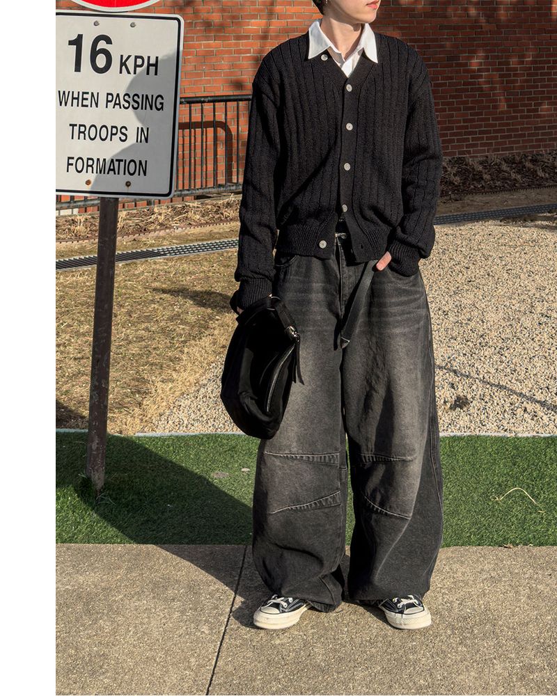 Serin Curved Balloon Denim Pants