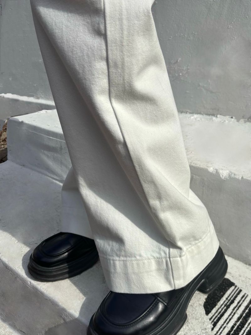 HEMLINE WHITE DING DENIM PANTS code 25010