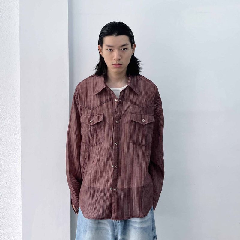 FADE MEET（フェードミート）の「3D Pleated Western Shirt（Tops）」