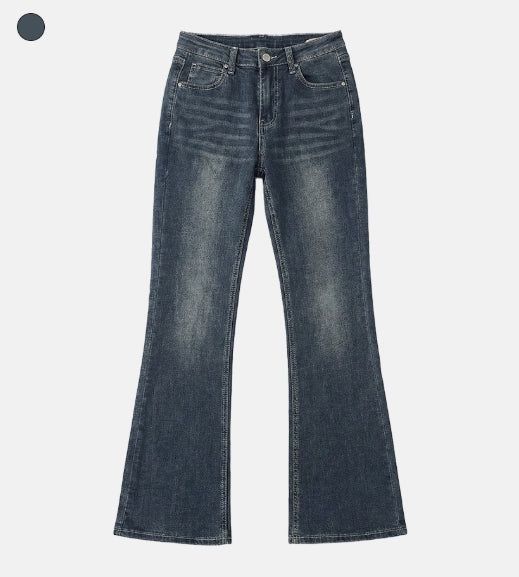 Stitch wing pocket denim pants