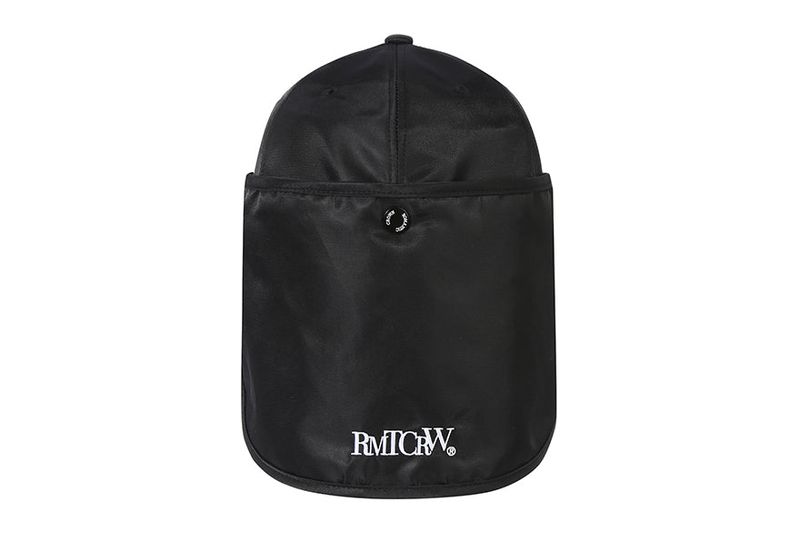 EARFLAP BUTTON BALL CAP_BLACK