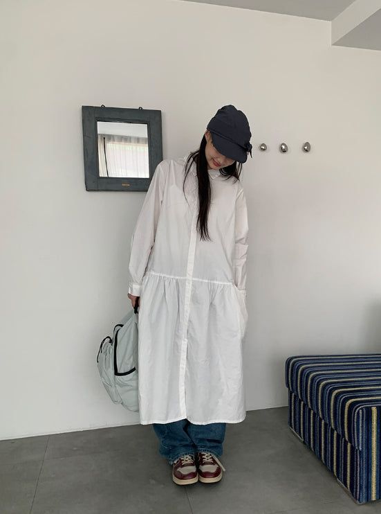 Coyal Cotton Shirt Long One Piece