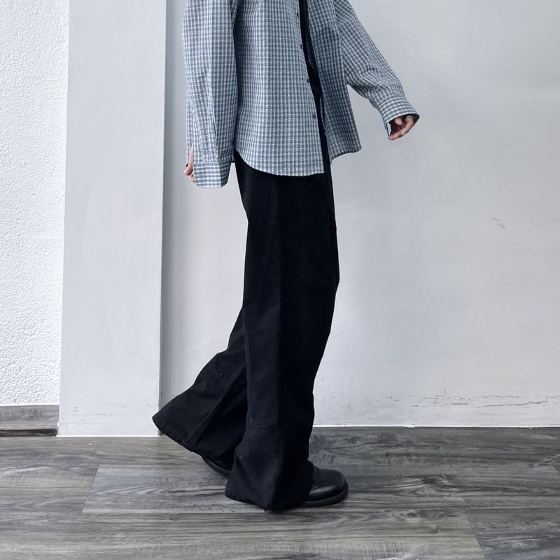 Curved Stitch Wide Trousers