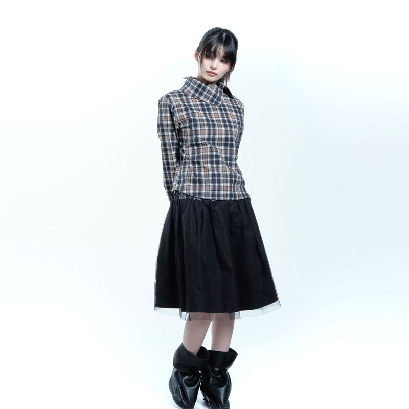 Asym check shirt 004