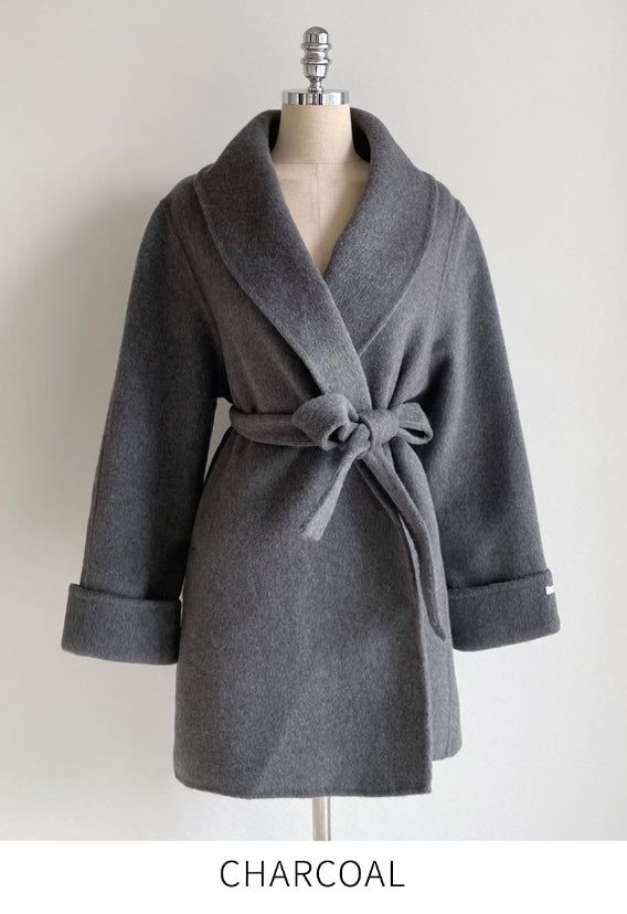Scott Shawl Collar Wool Handmade Half Coat