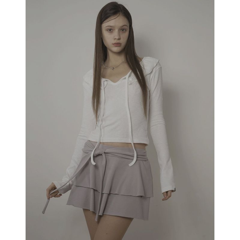 PLIE SKIRT-MAUVE GRAY