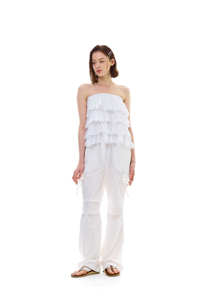 VIVA FRILL TOP SKIRT / WHITE