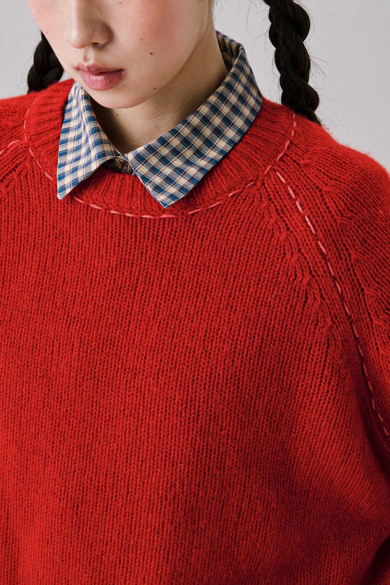 Pals Round Wool Knit [Red]