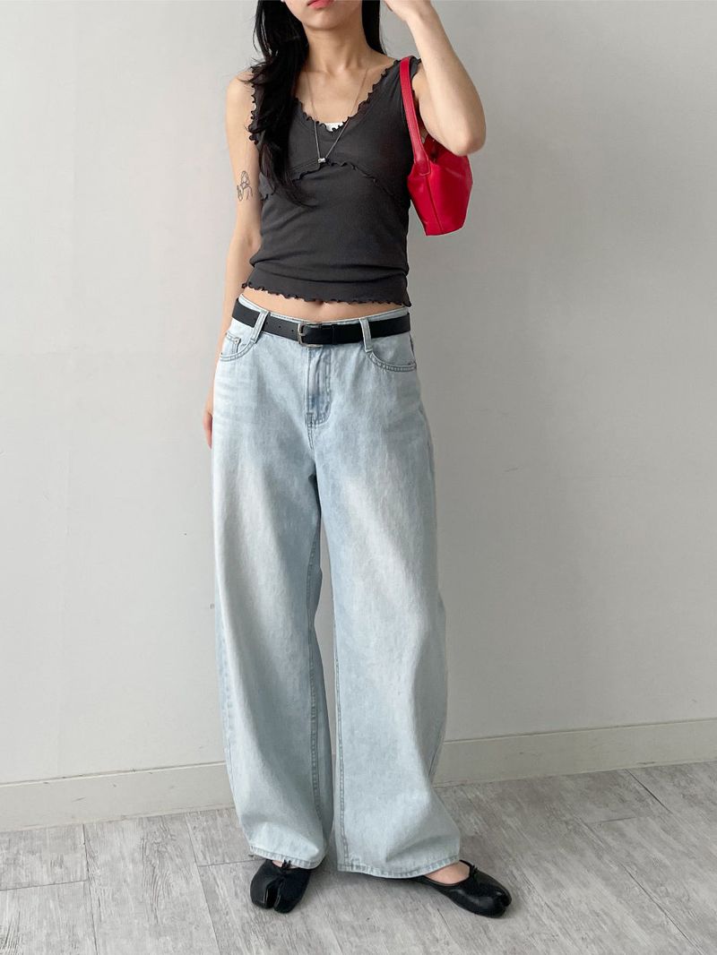 516 Washed Wide Denim Pants