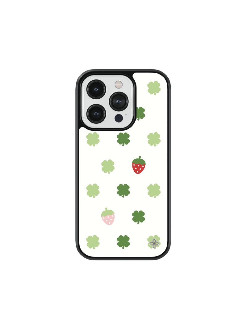 [Glass] Strawberry Clover Case (Mag safe)