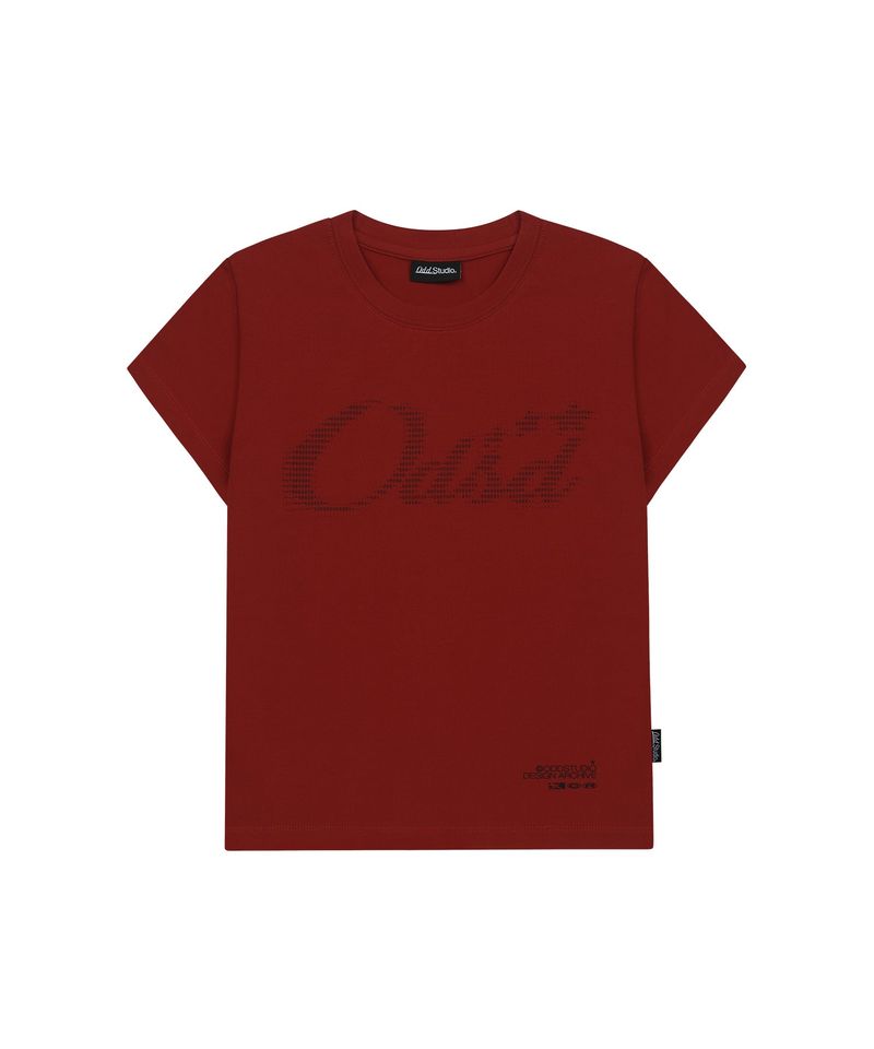 ODDSTUDIO（オッドスタジオ）の「Odsd Ascii Cap Sleeve T-shirt - MAROON RED（Tops）」