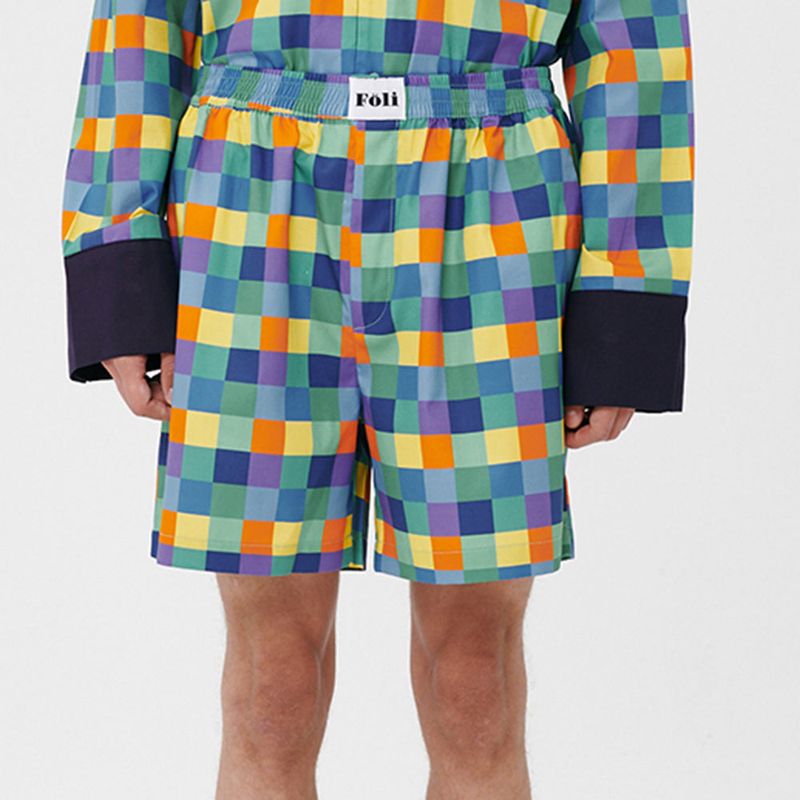 Foli(フォリー)の「(M) Cheerful Grid PJ Shorts(Pants)」