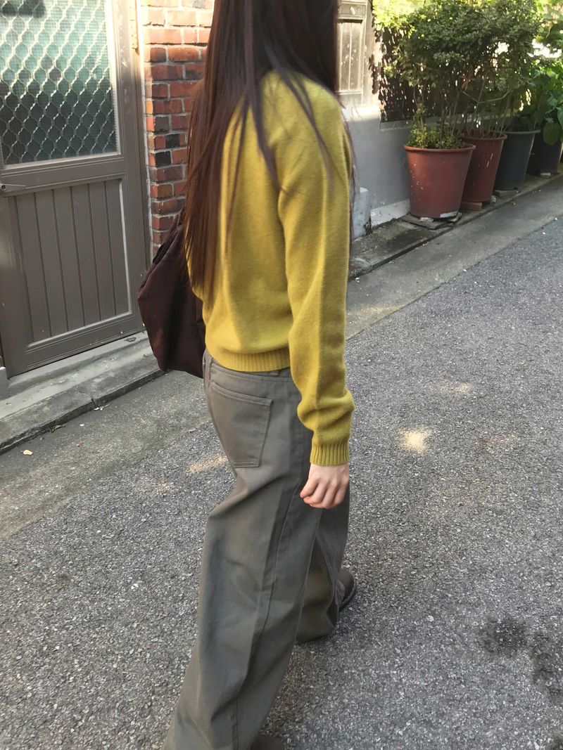 Whole garment Wool Cardigan