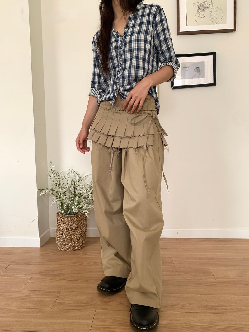 TWO PINTUCK WIDE PANTS (3C)
