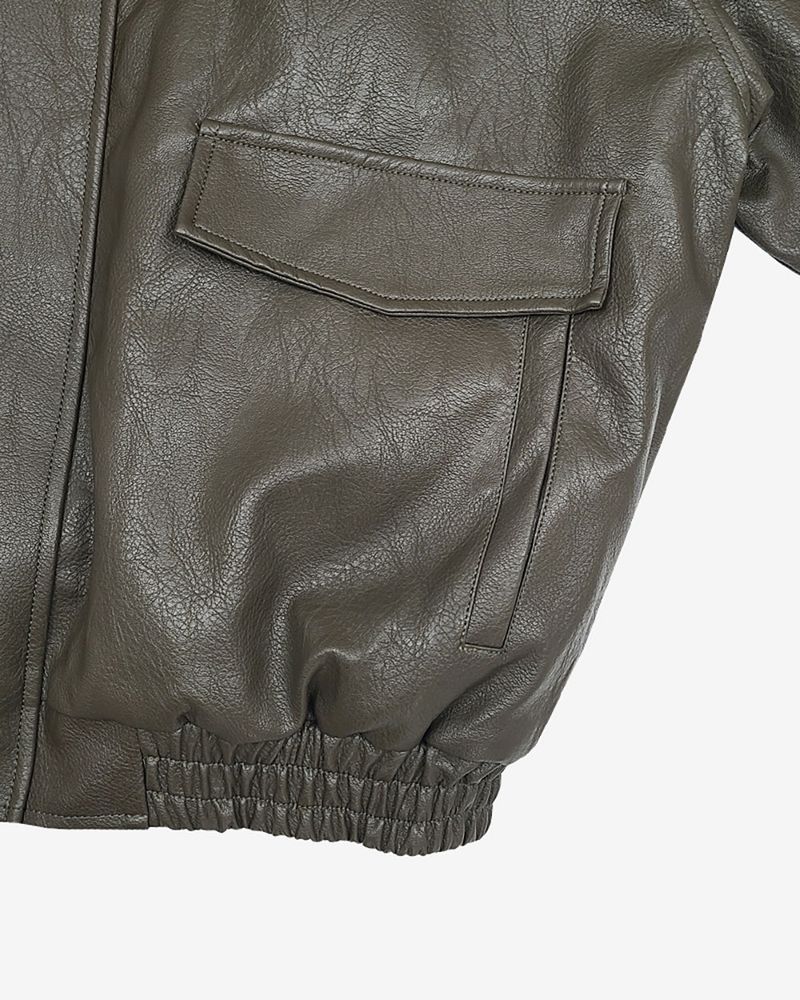Lining fur oversized leather jumper