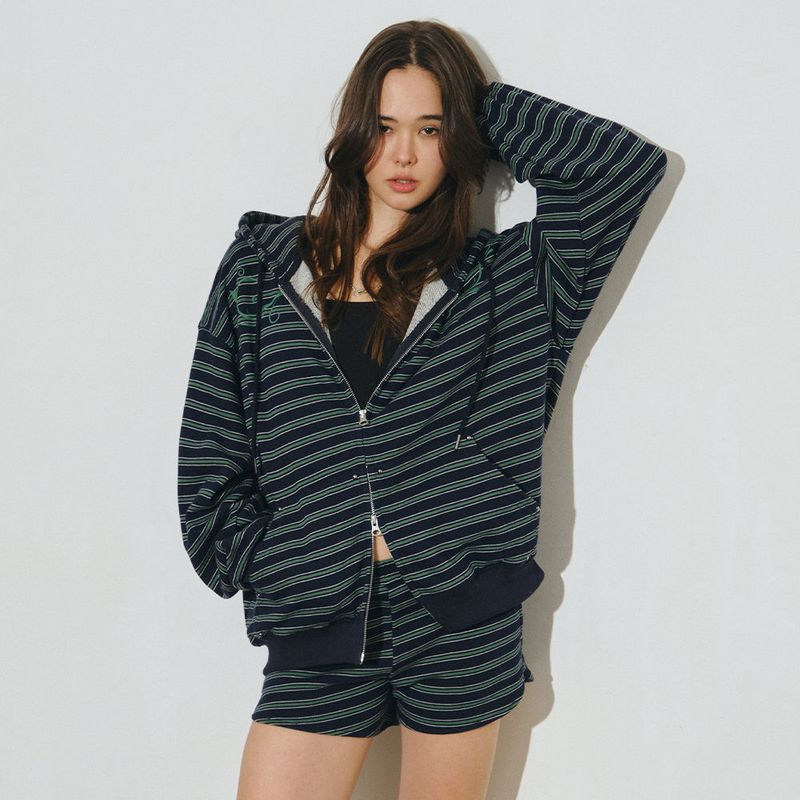 MIDNIGHT MOVE（ミッドナイトムーブ）の「セットstフードジップアップ (navy)（トップス）」