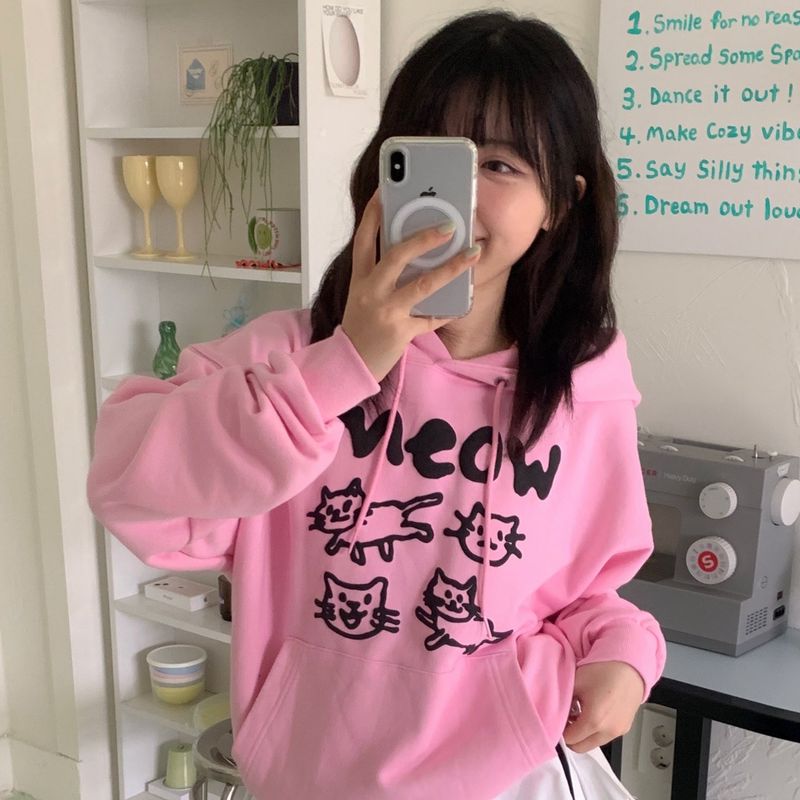 Soylen（ソイレン）の「ドゥードルミャオフーディー (PINK)（トップス）」