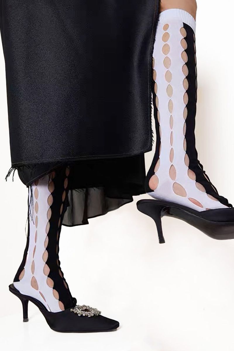 coloring hole knee socks (4 color)