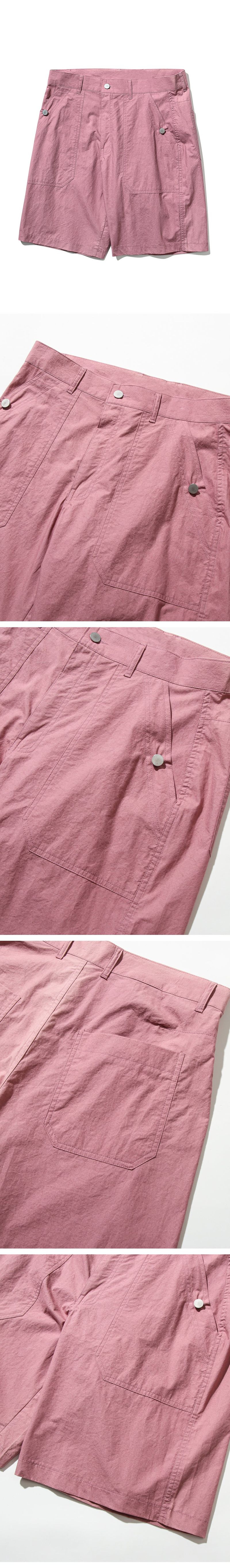 Washed Cotton Fatigue Bermuda Pants_Pink  