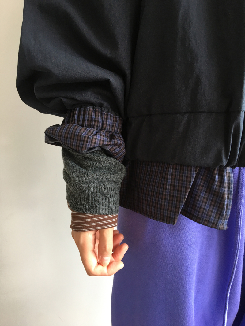 Petit check frill blouson (2color)