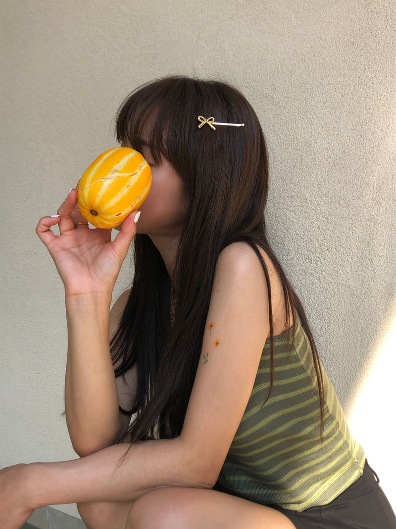Simi ribbon hair pin (Gold / Select side)