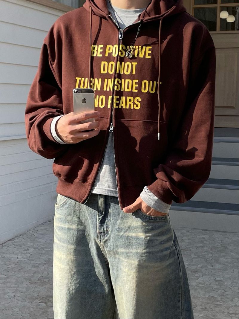 Positive Two-Way Hood Zip-Up (3colors)