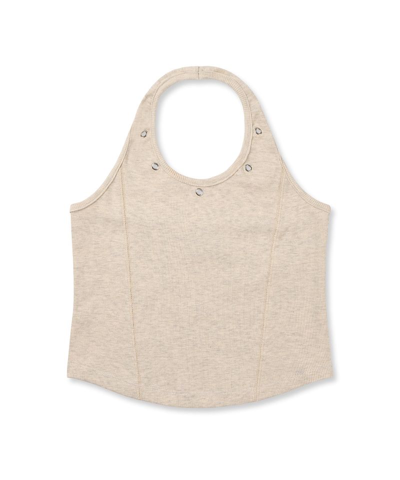 Eyelet Halterneck Sleeveless - Oatmeal