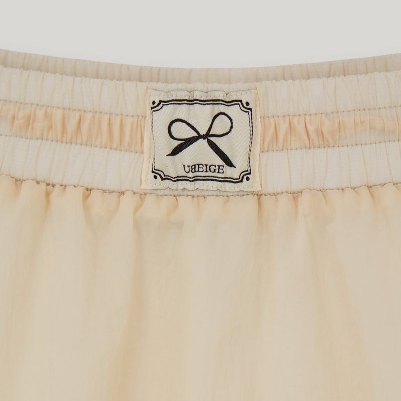 Cream Nylon Pumpkin Skirt