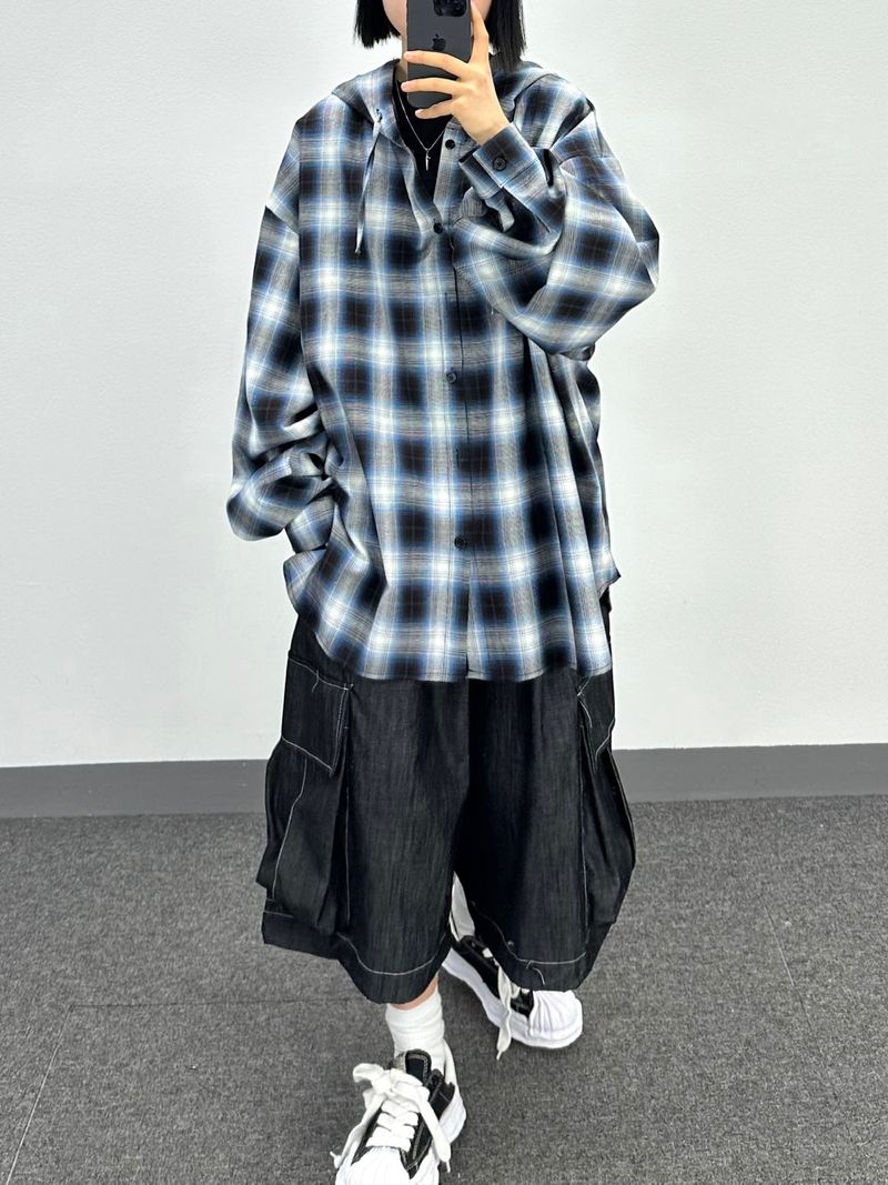  natural denim bermuda pants