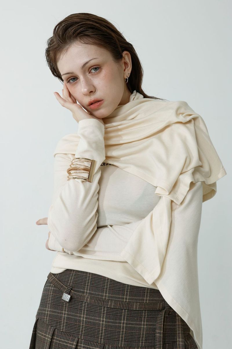 CAPE T-SHIRT COMBI SETUP_IVORY