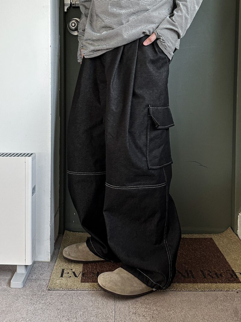 WHAT A LOOK（ワット ア ルック）の「Needle Tutu Cargo Banding Denim PT（Pants）」