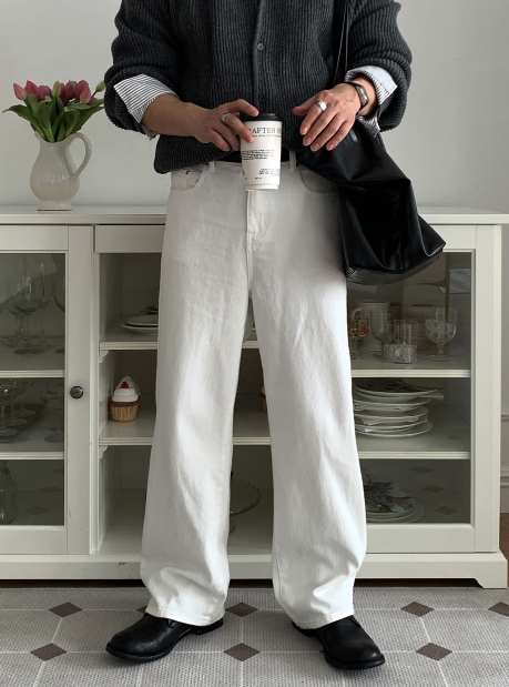 Pierre Back Banding Washed Wide Pants