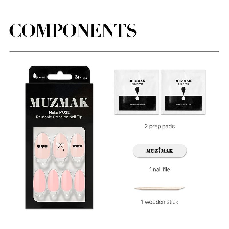 MUZMAK Reusable Nail Tip Purity(Almond)