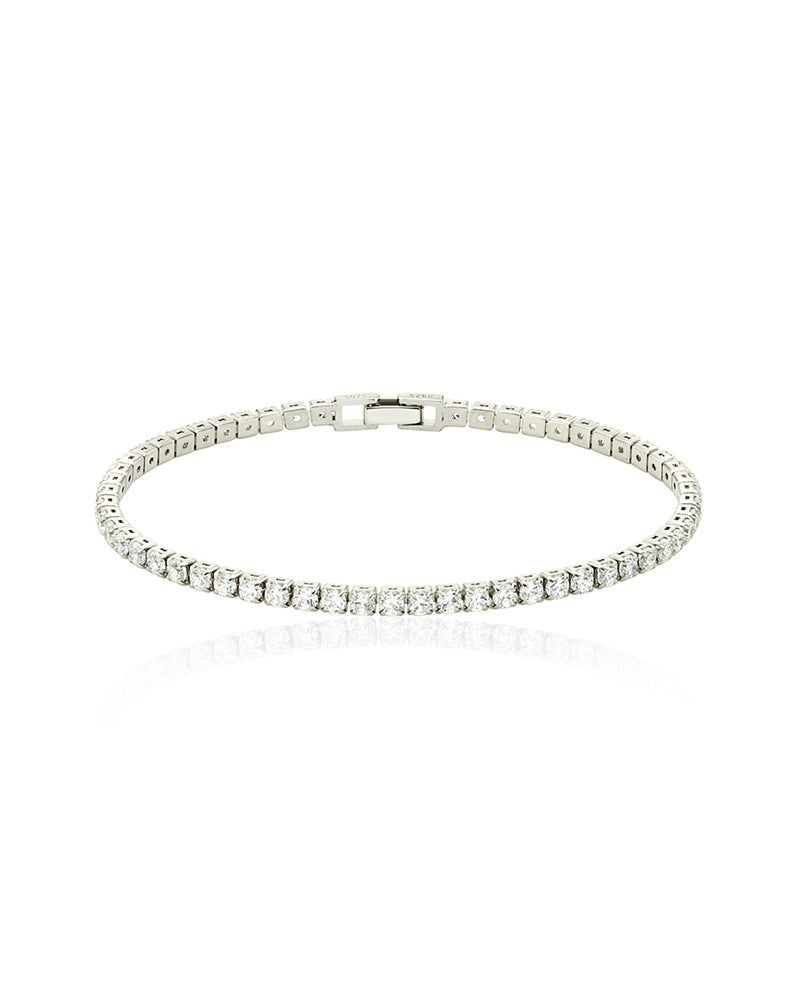 [White Gold] シグナルキュービックブレスレット
