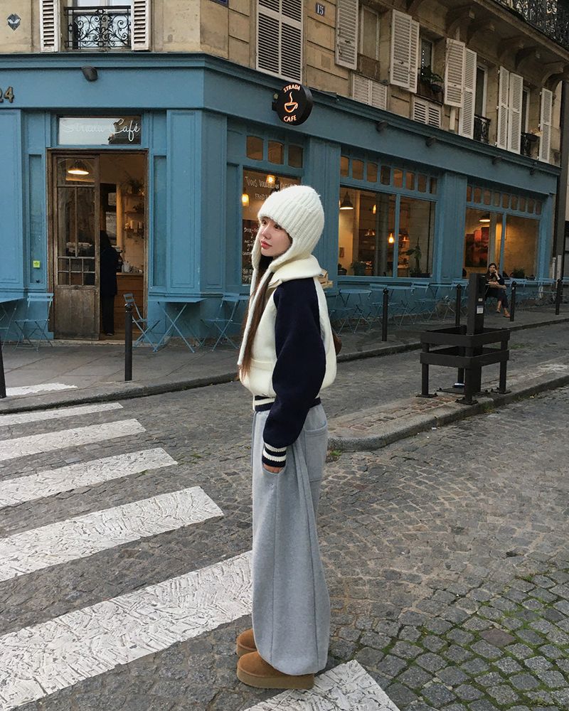 [ORIGINAL] Tard Color-Block Raglan Knit Zip-Up