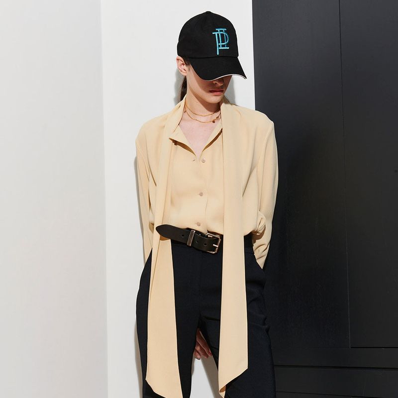  LUIS SCARF BLOUSE, BUTTER
