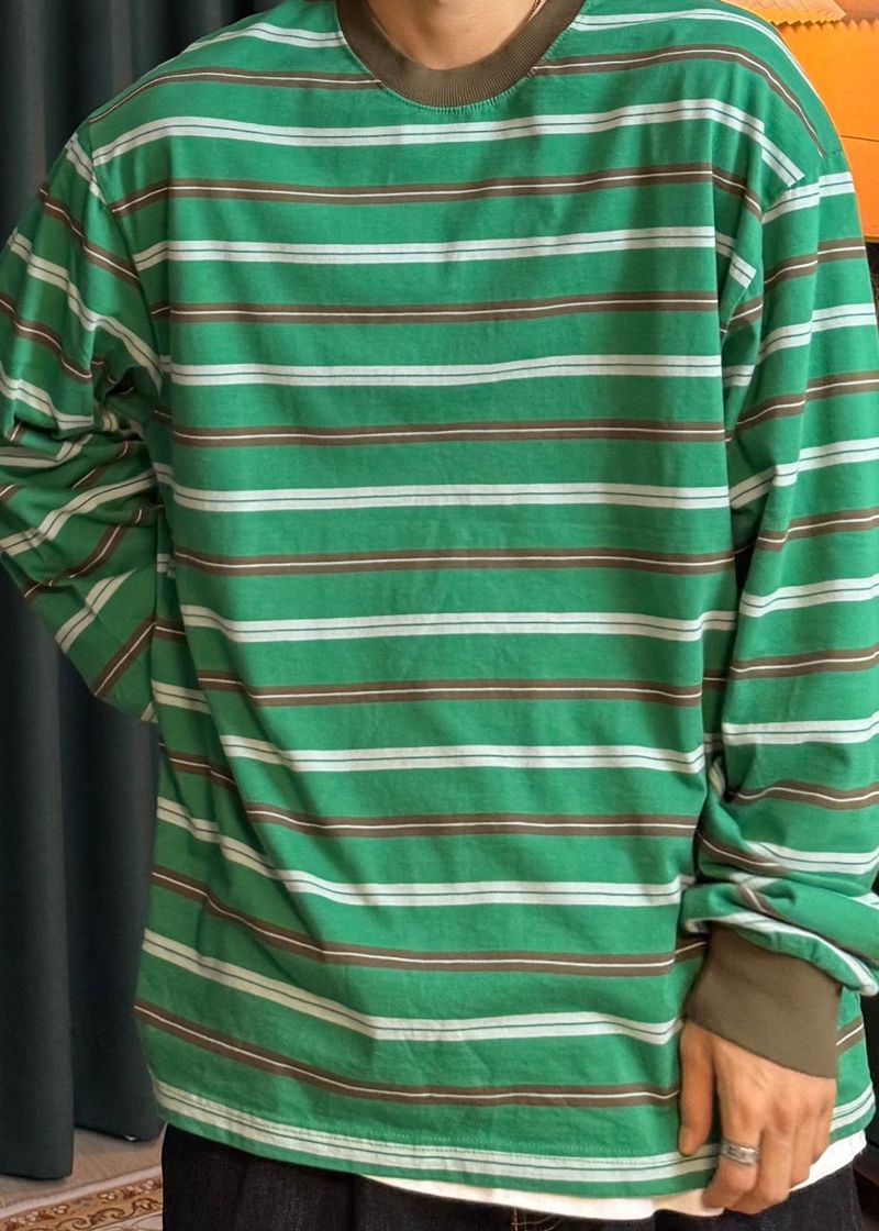 Striped Crown Long Sleeve 3COLOR