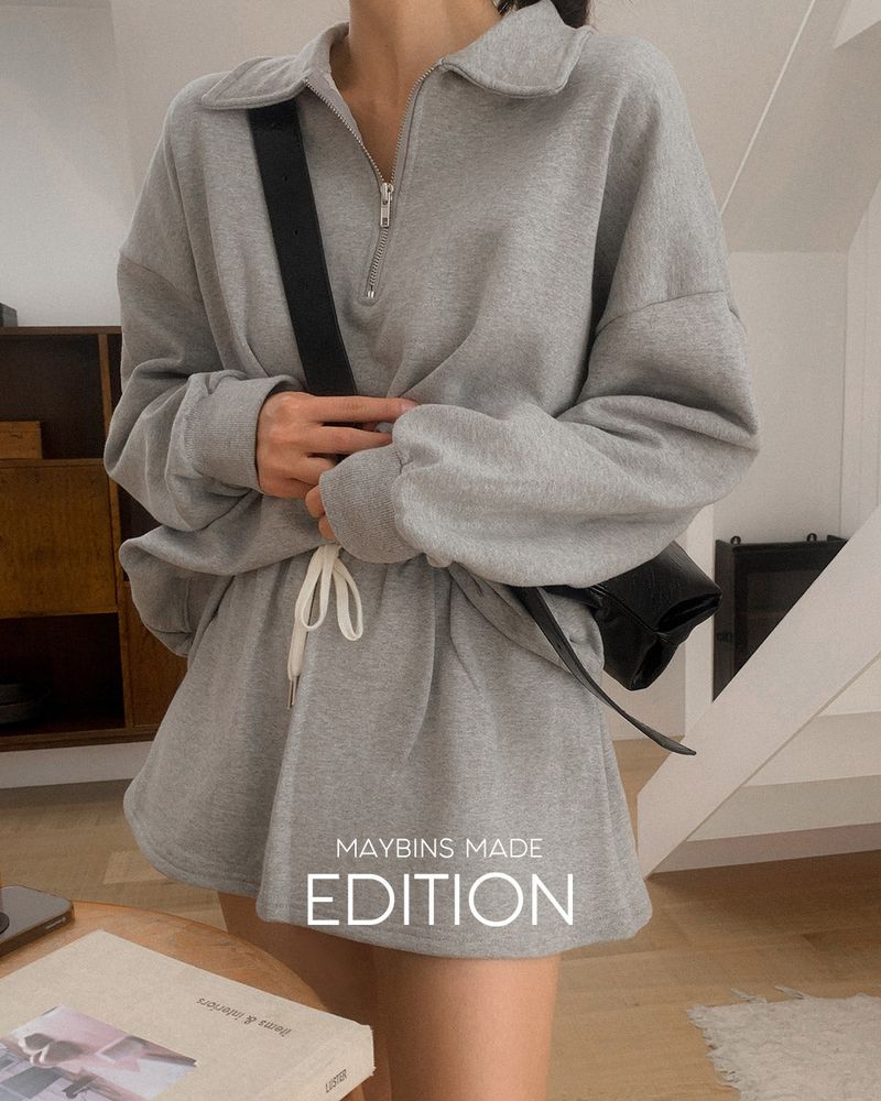 [MADE]Puel Semi zip-up sweatshirt