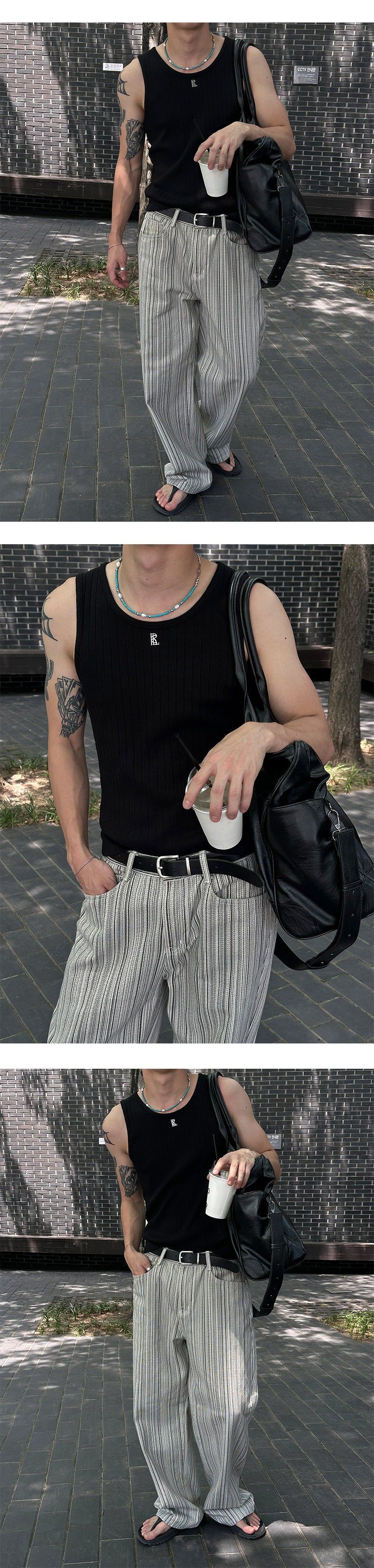 [S/S] High ribbed logo sleeveless(6color)