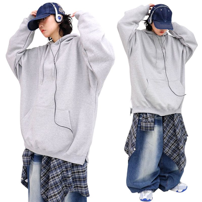 Real over-fit side incision hoodie 