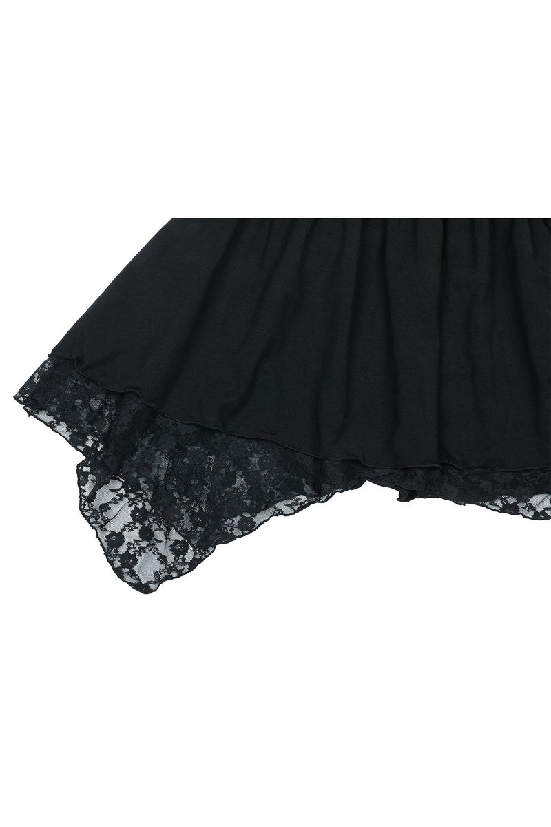 PETAL RUFFLE DRESS black
